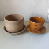 Vintage Biot Terracotta Butter Cooler: French Farmhouse Glazed Ceramic