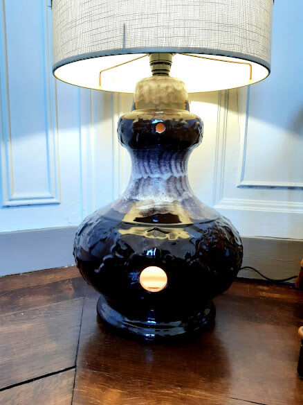 Openwork ceramic floor lamp 1970