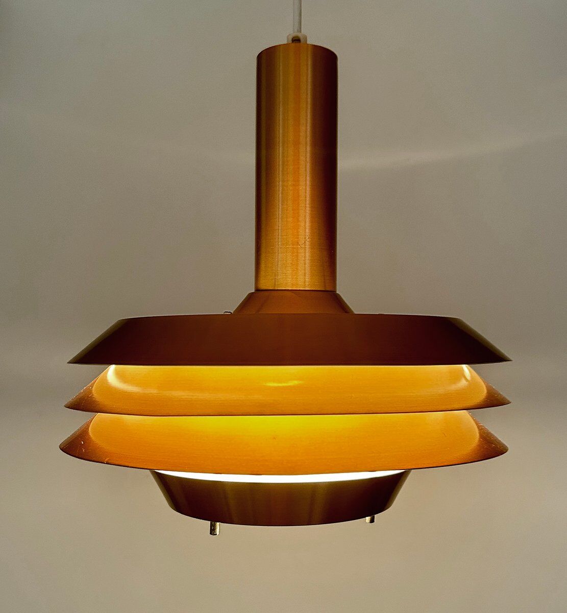 Mid-century modern Danish copper pendant light, 1970s