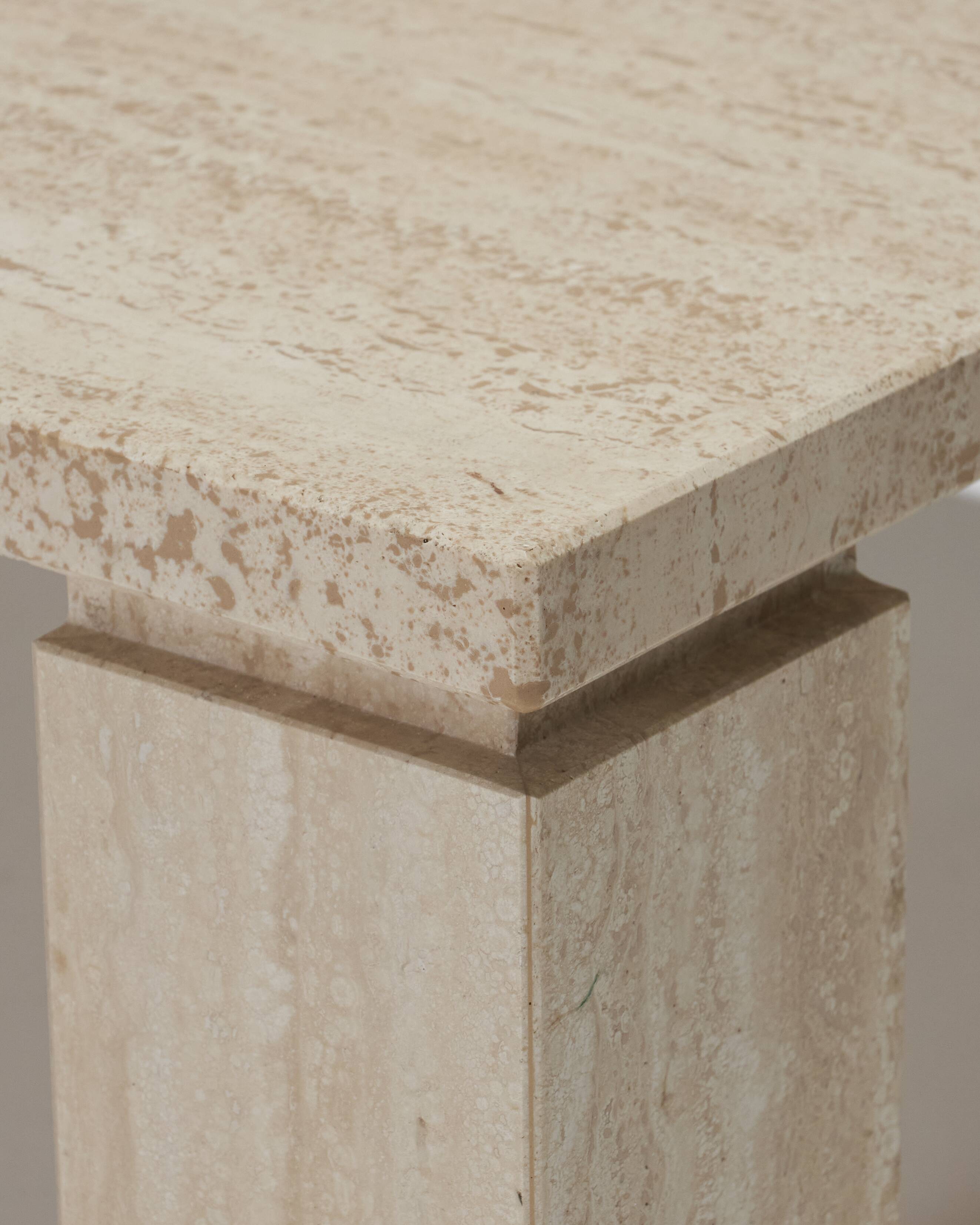 Rectangular travertine coffee table, 1970s