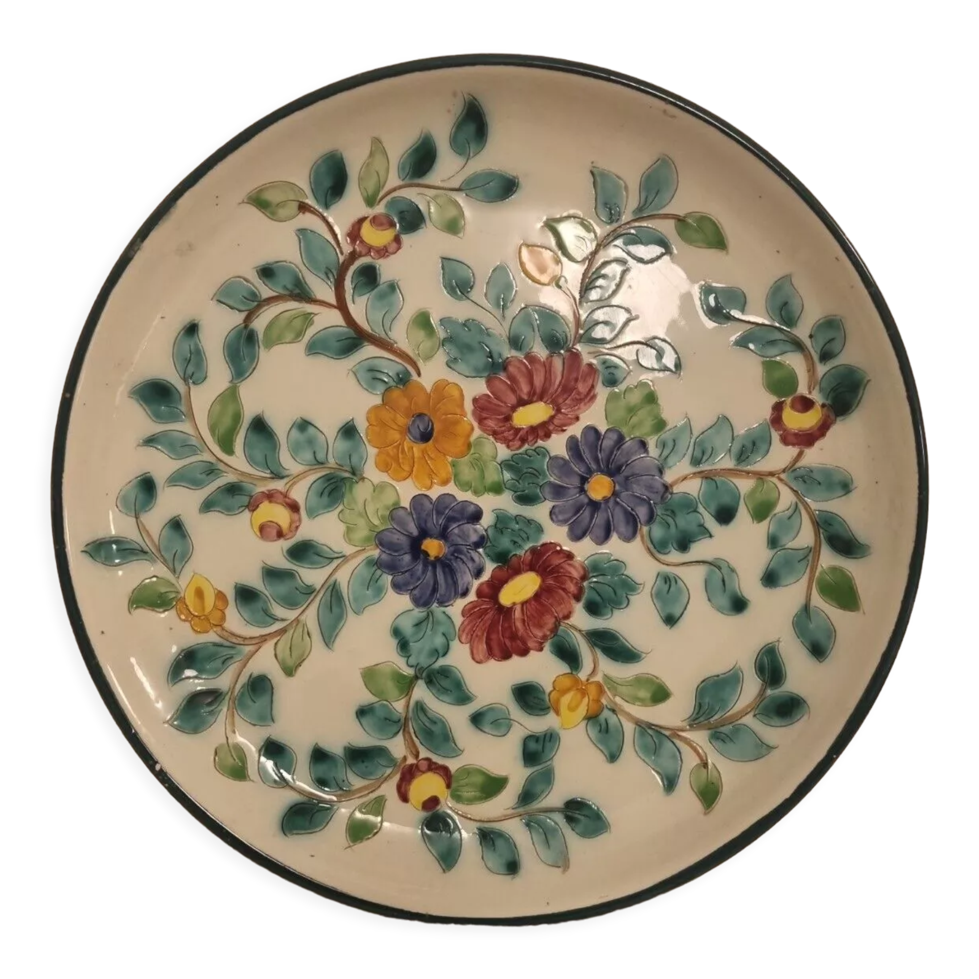 Round dish Cérard Monaco floral decoration