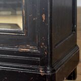Large French ebonised mirror cabinet, circa 1850