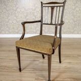 English Sheraton Style Armchairs and Chairs, Late 19th Century, Set of 4