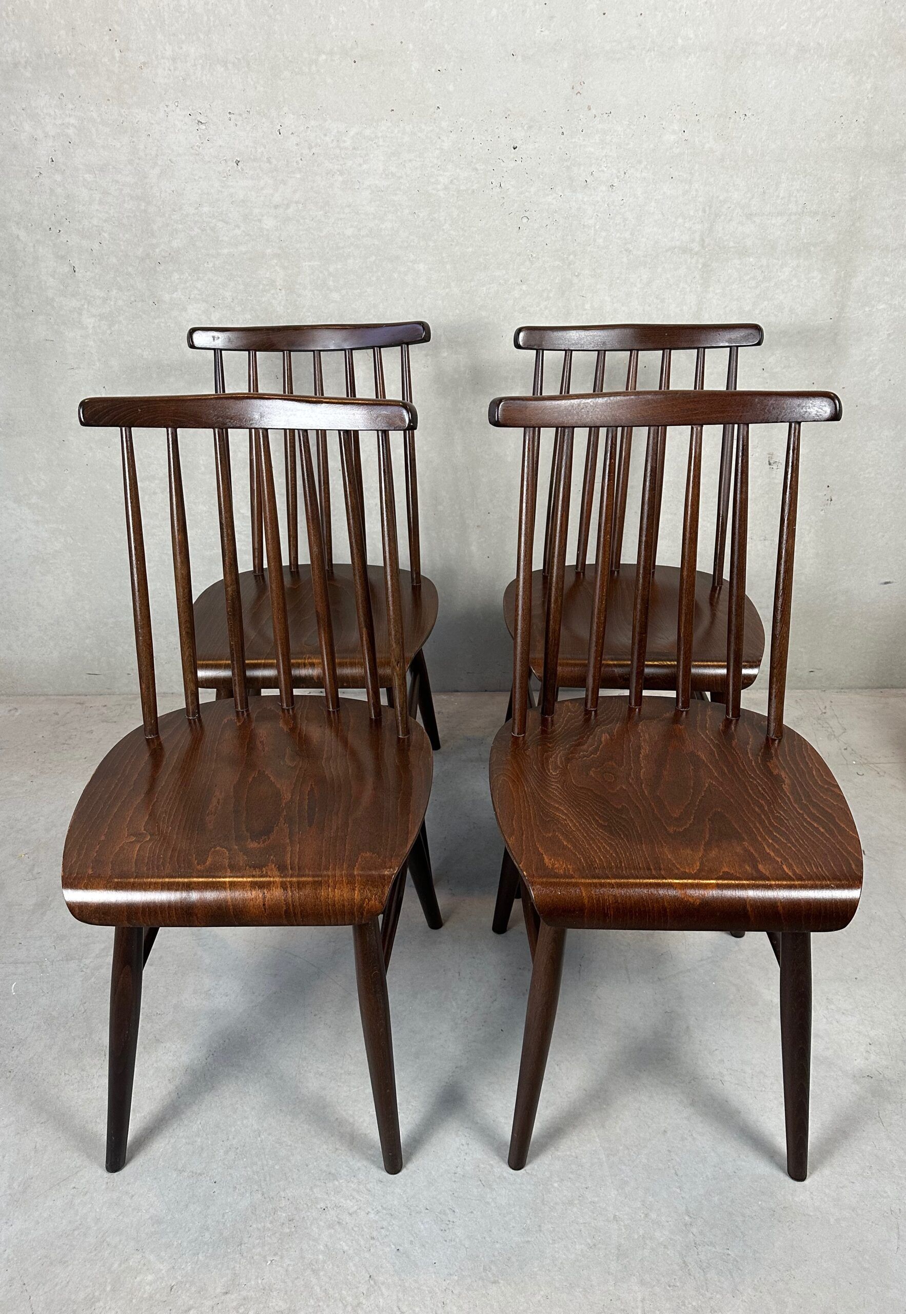 4x spindle chairs Ilmari Tapiovaara (Finland)