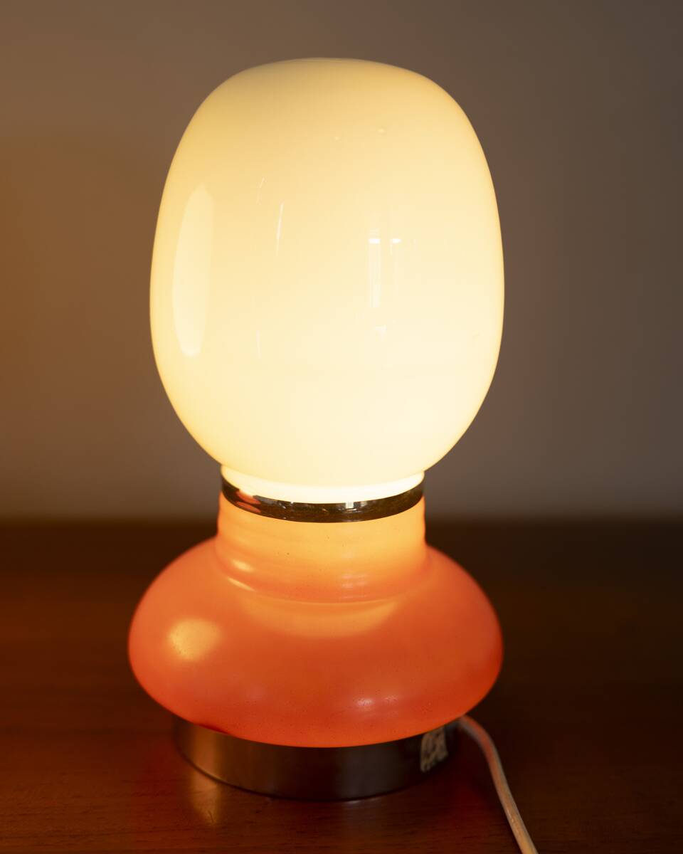 Vintage Italian Glass Table Lamps, 1970s, Set of 2