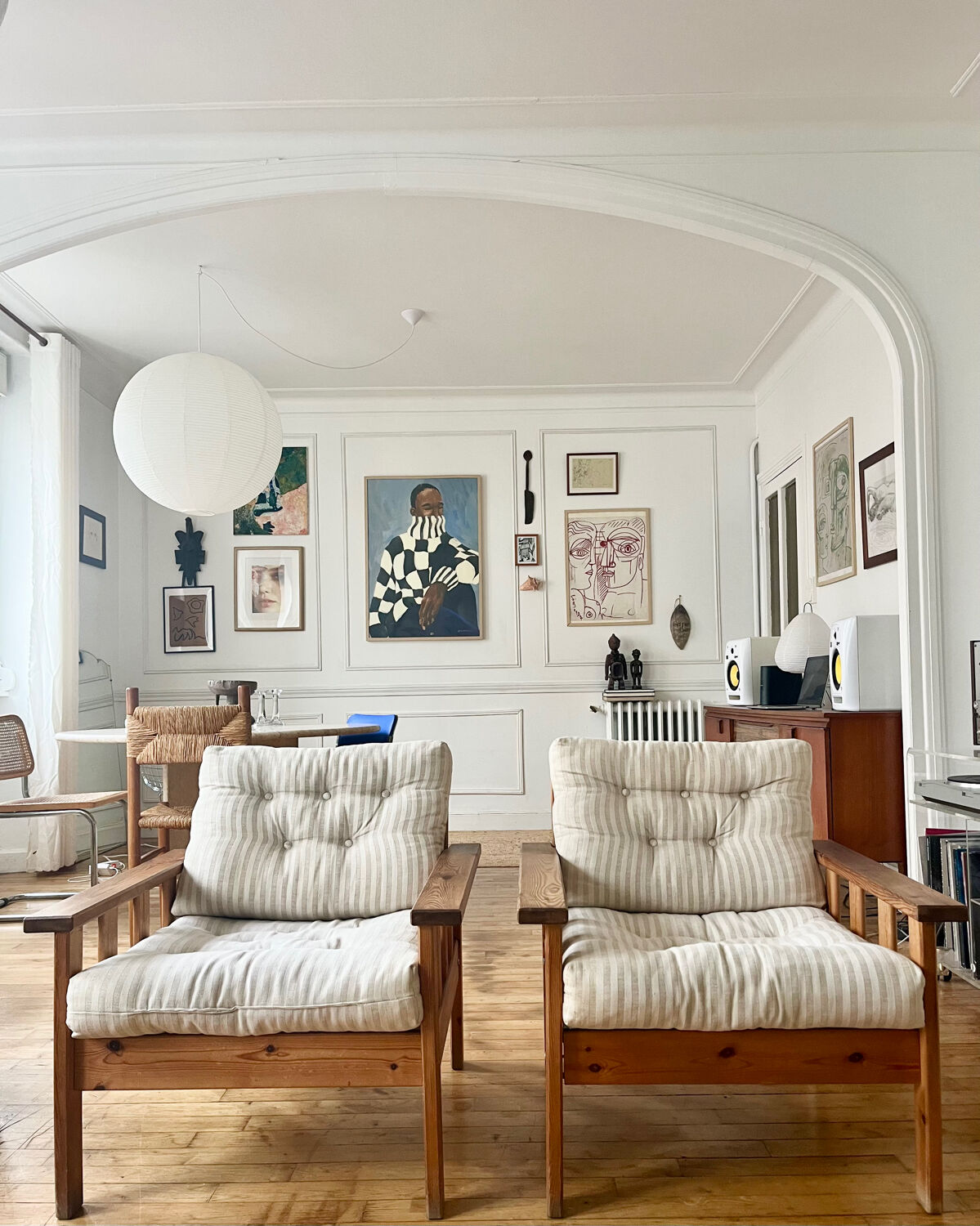 Pair of pine armchairs, 1980s, Sweden