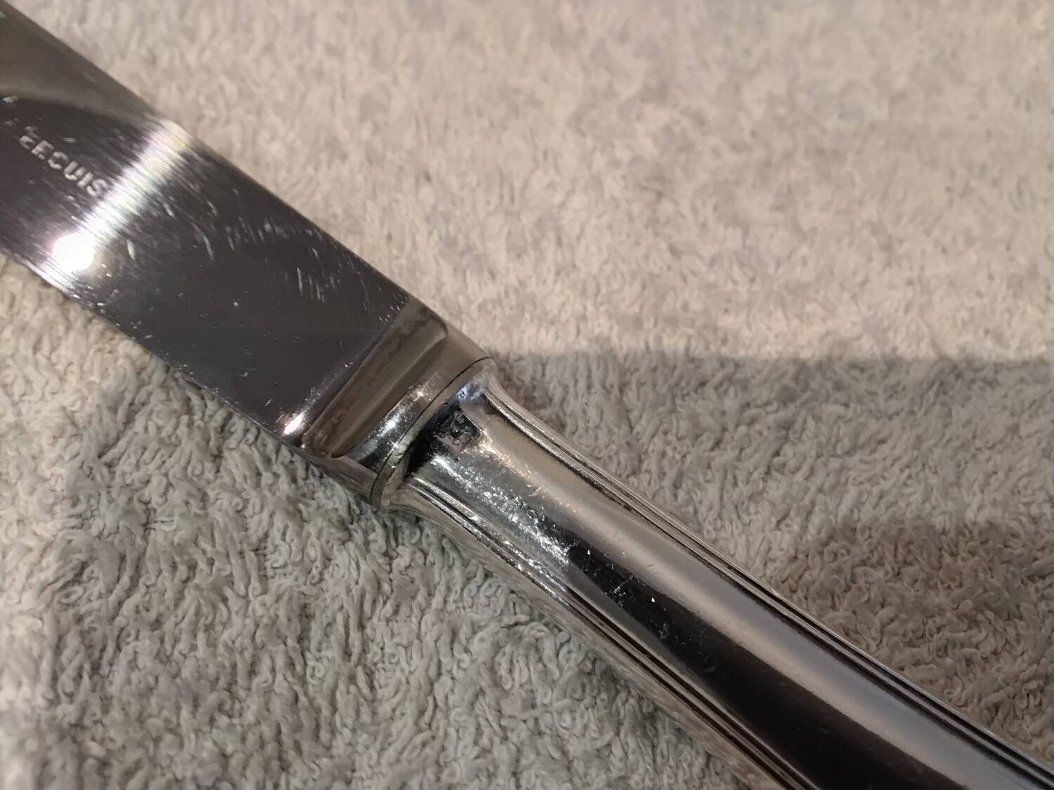 Cheese knife with silver-plated metal handle, silversmith Ercuis Valencay