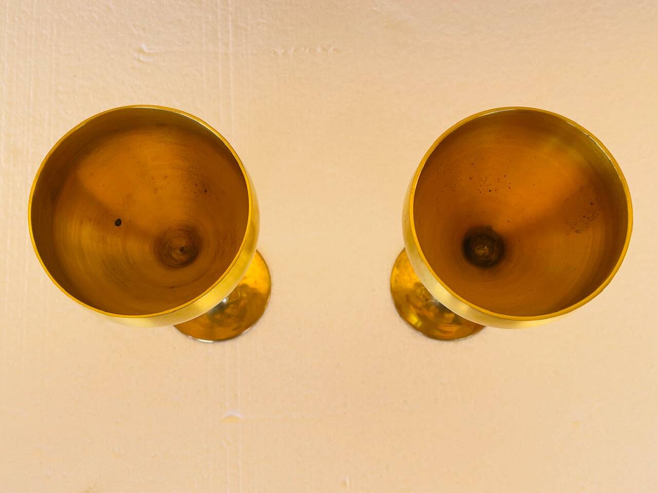 Pair of vintage brass tumblers