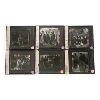 6 glass plates for projection, indigenous peoples