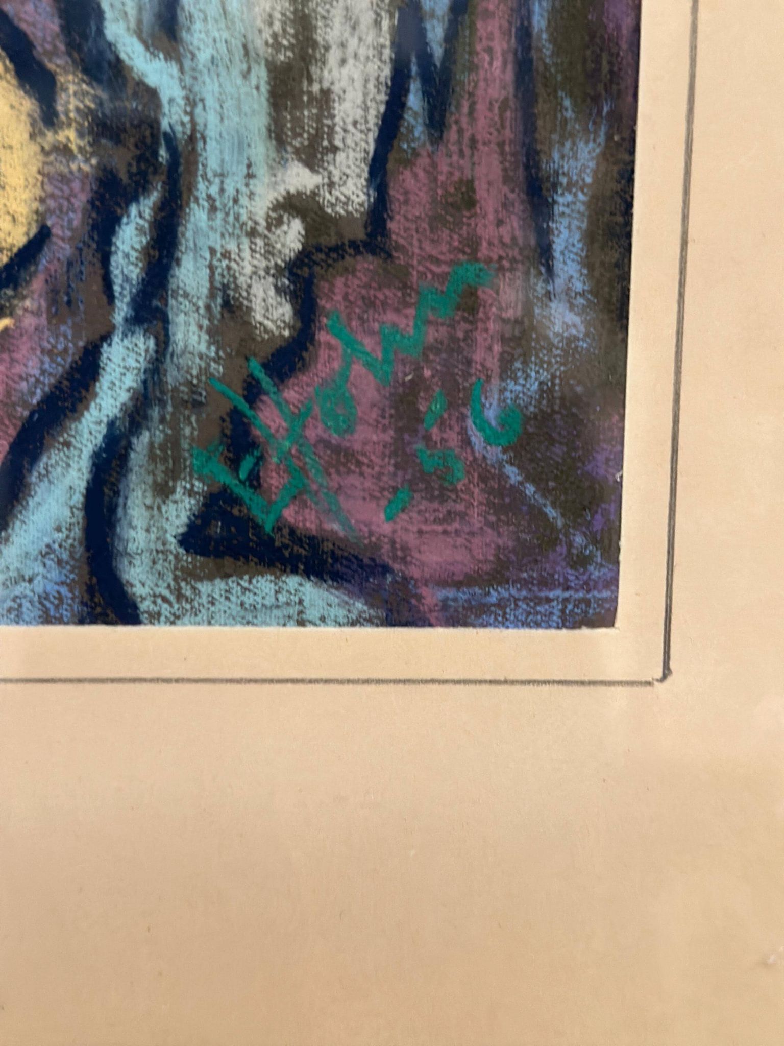 Original Swedish Still Life On Paper — Soft Arrangement By E. Holm — Mid‑Century — Glazed — 37 × 27 Cm (14.6" × 10.6")