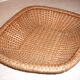 Flat diamond-shaped rattan basket with handle