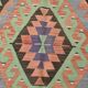 6x9 Green & Salmon Geometric Kilim Rug, 177x266Cm