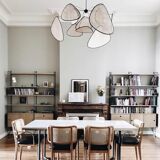 Lot of 4 canning chairs dark wood armrests