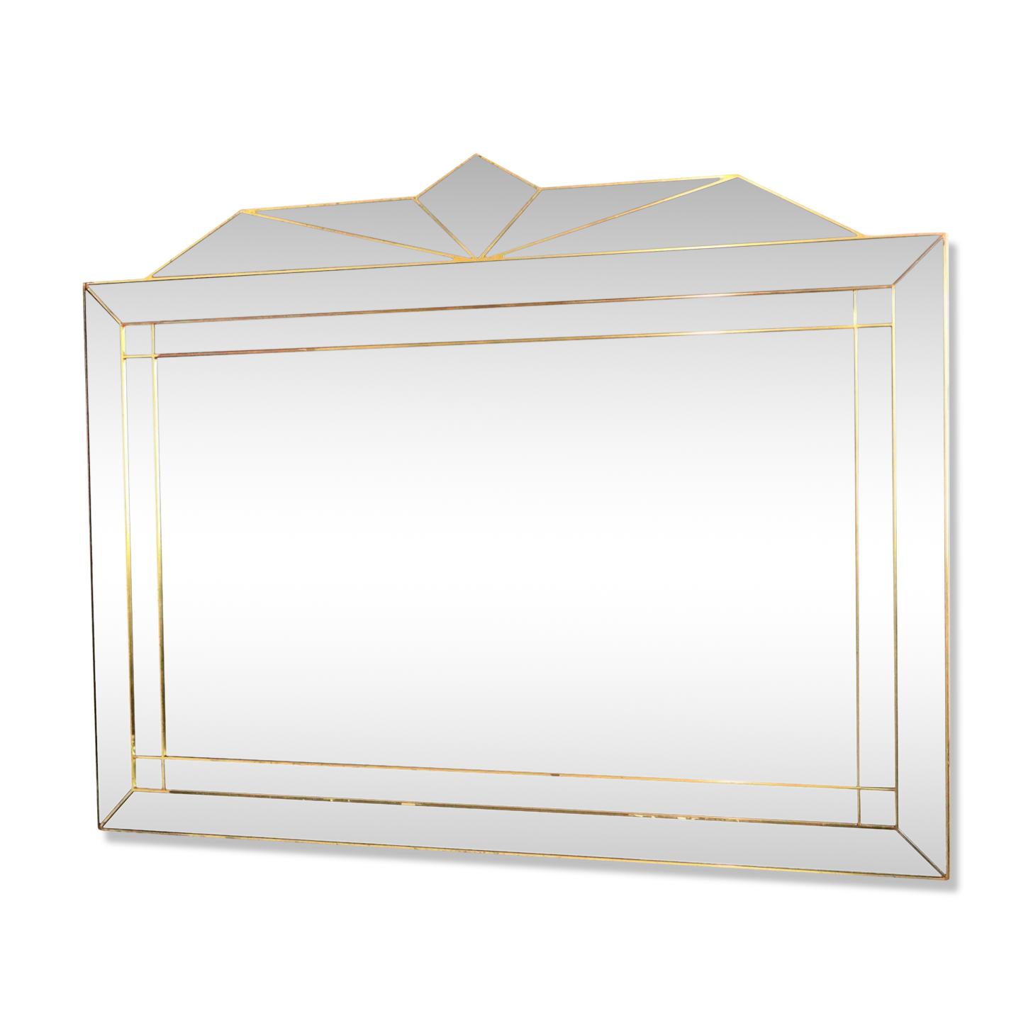 Large Deknudt XL faceted mirror, Hollywood Regency design