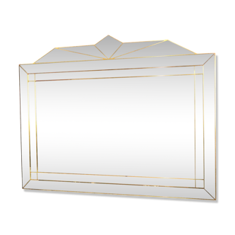 Grand miroir Deknudt à facettes XL Hollywood Regency Design