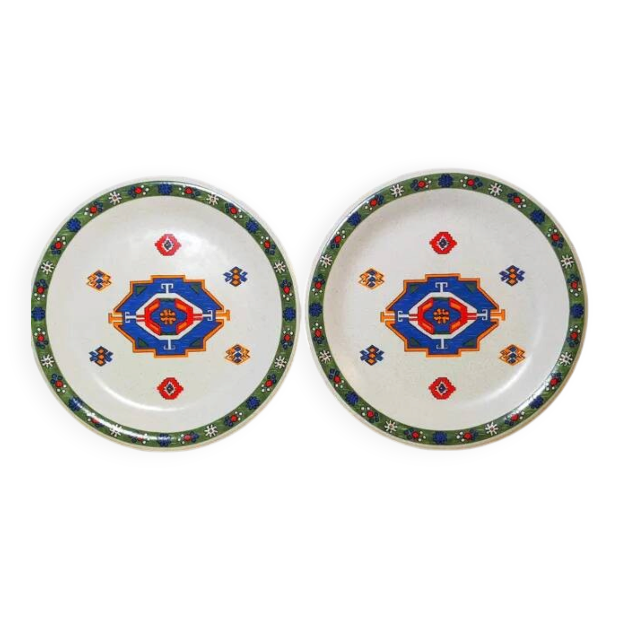 2 assiettes à dessert Newcor "kilim" 1992
