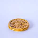 Bottle coaster in yellow braided effect slip 1960