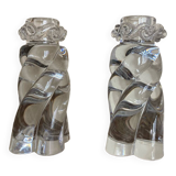 Pair of "Aladin" candlesticks in Baccarat crystal