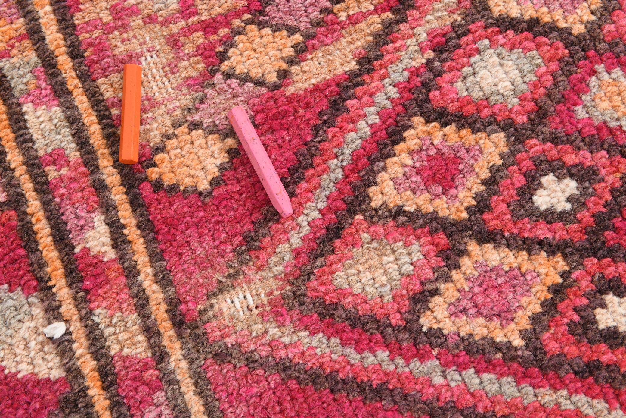 3x12 Red Orange Vintage Runner Rug, 89x373Cm