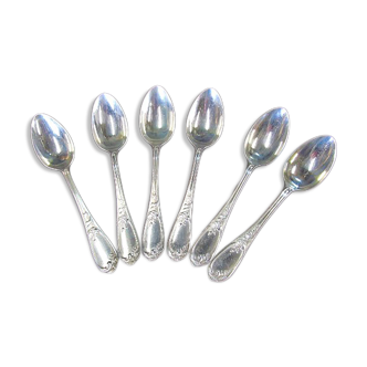 Ensemble de 6 cuillères à soupe plaquées argent Ercuis 84, France, style Art Nouveau| Louis XV