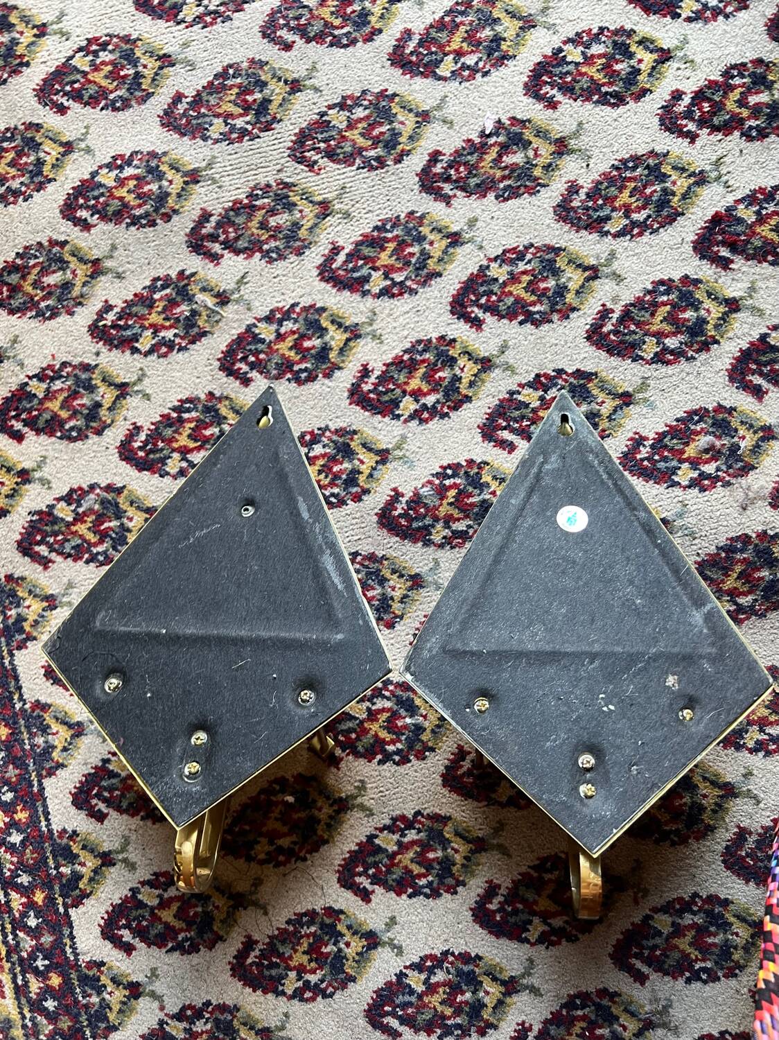 Set of 2 vintage wall lights with integrated candle holder and bis mirror