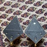 Set of 2 vintage wall lights with integrated candle holder and bis mirror