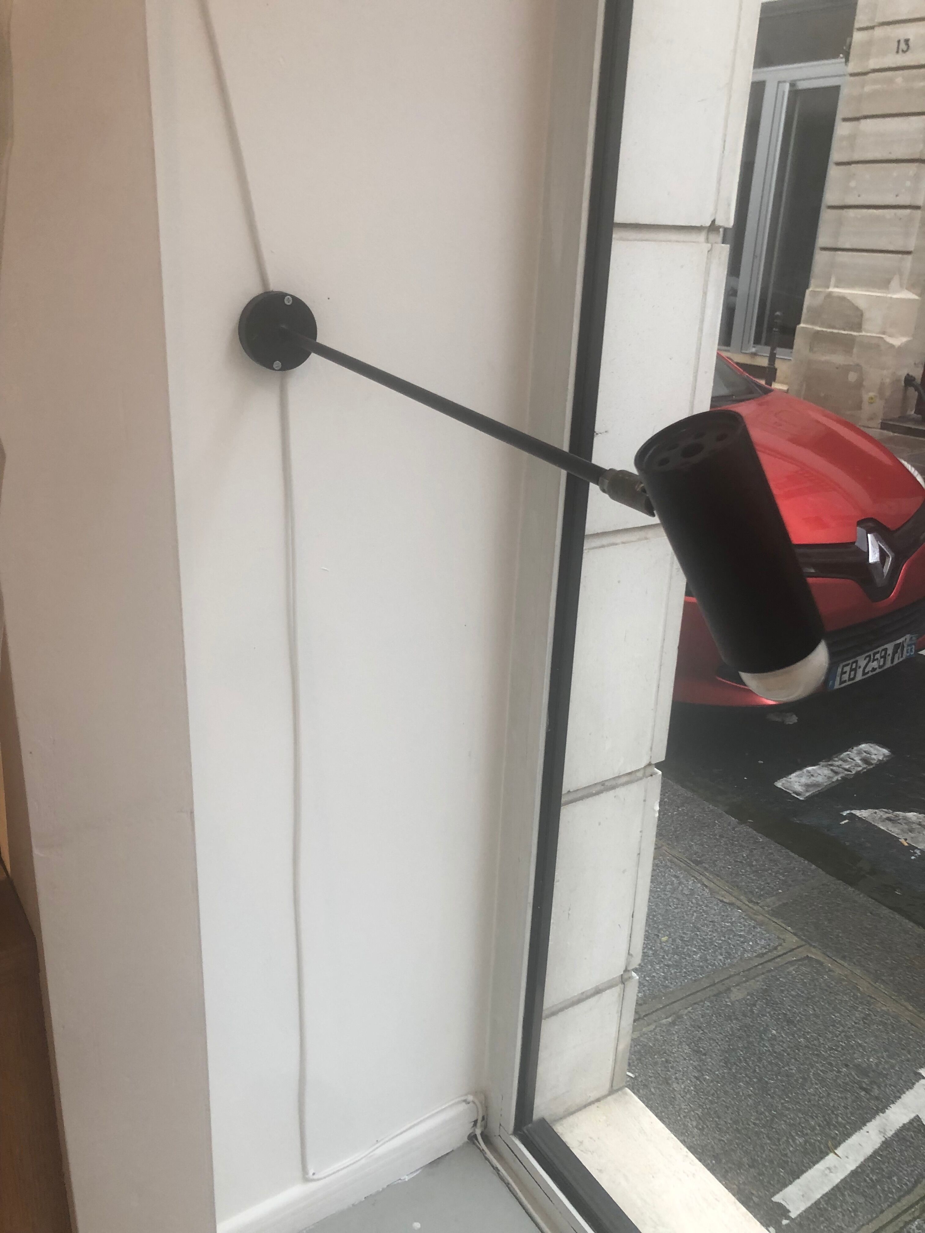 Vintage black metal wall lamp 1950s