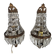 2 wall lamps - gold plated - crystal - 60's
