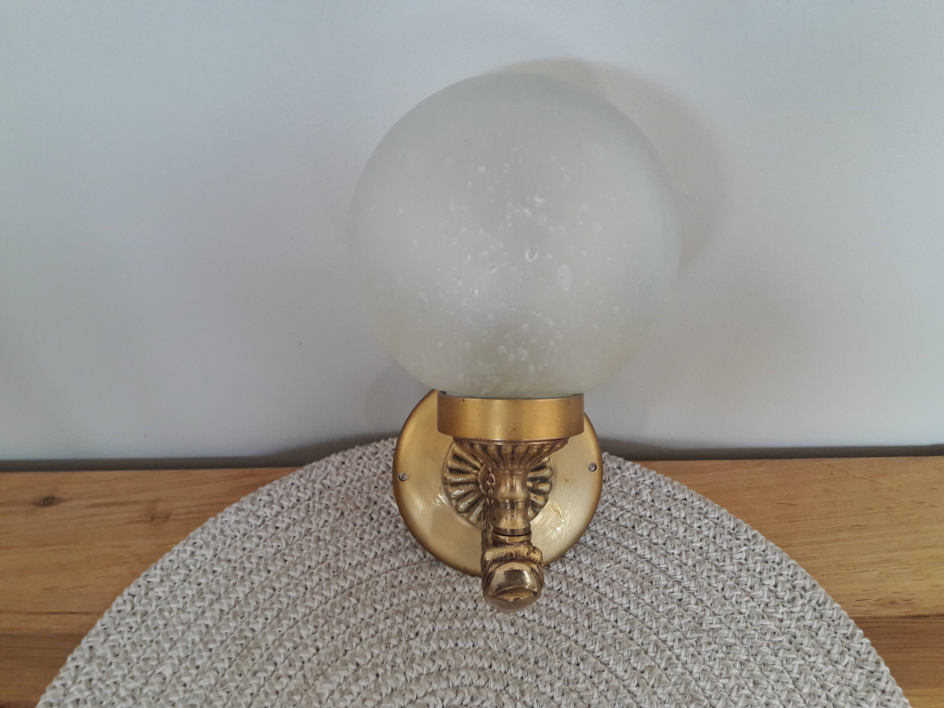 Opaline bubble glass wall lamp