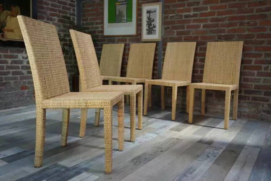 Set of 6 chairs model 1935 by Jean Michel Frank and Adolphe Chanaux for Ecart