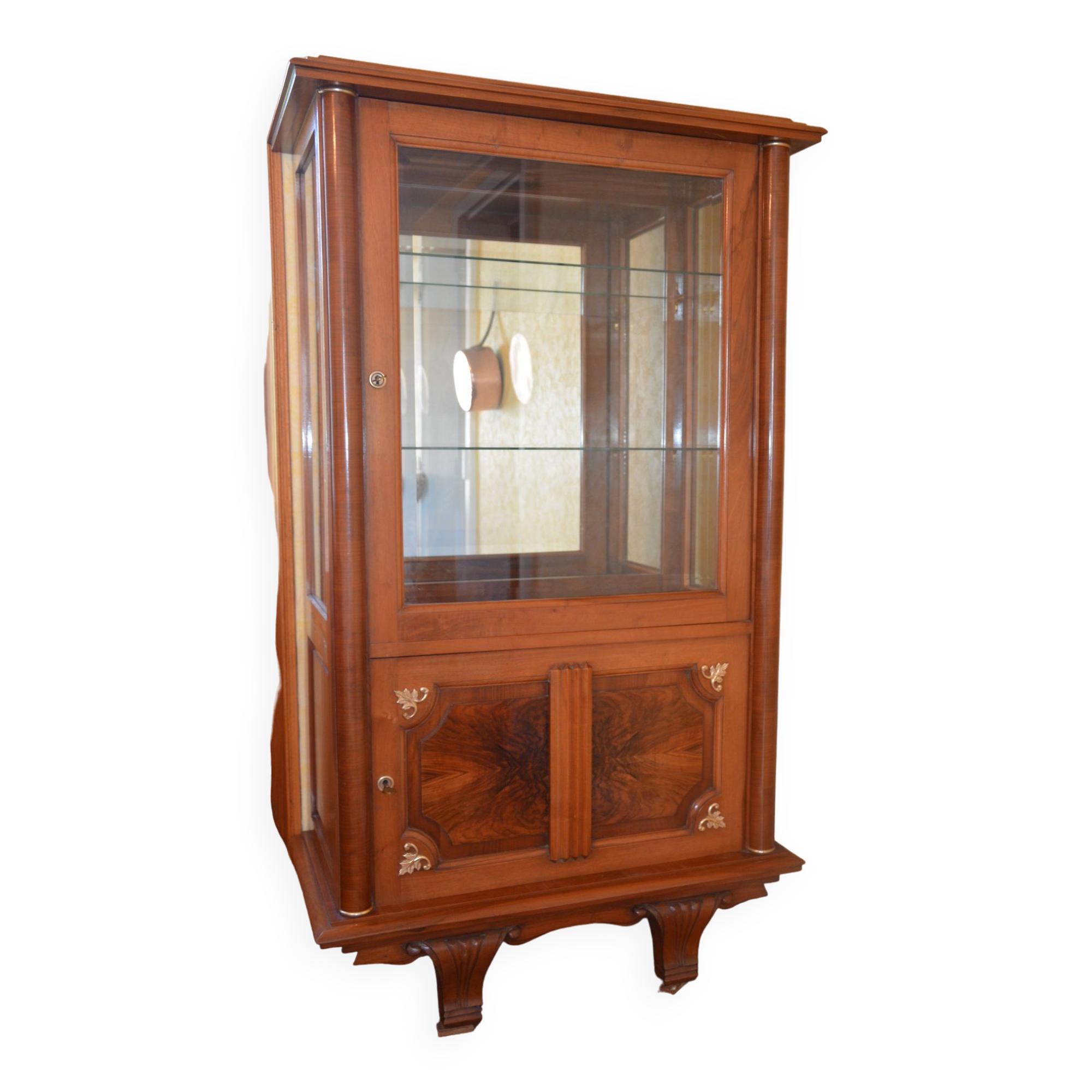 60s silver display cabinet