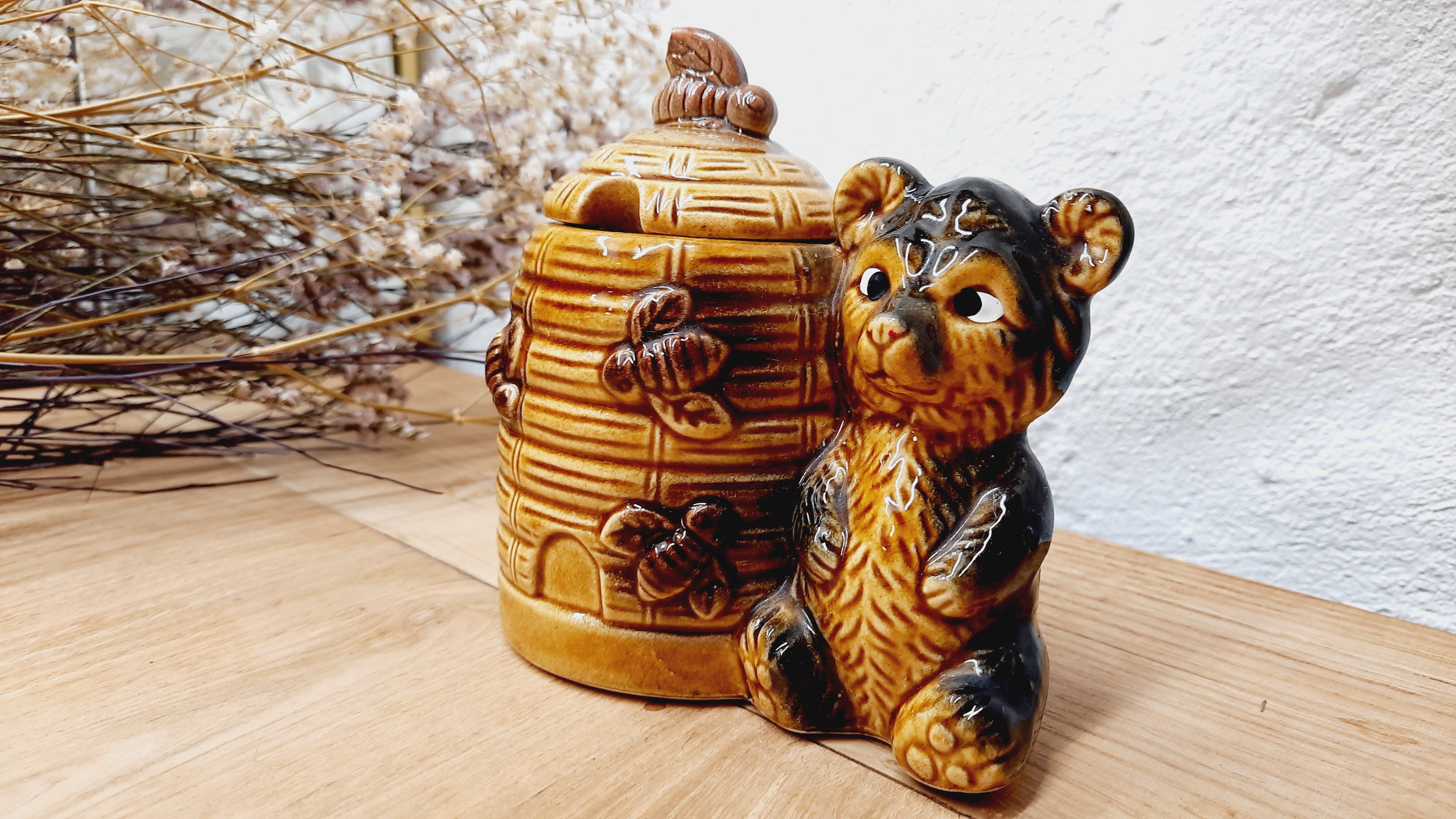 Honey pot hive and teddy bear