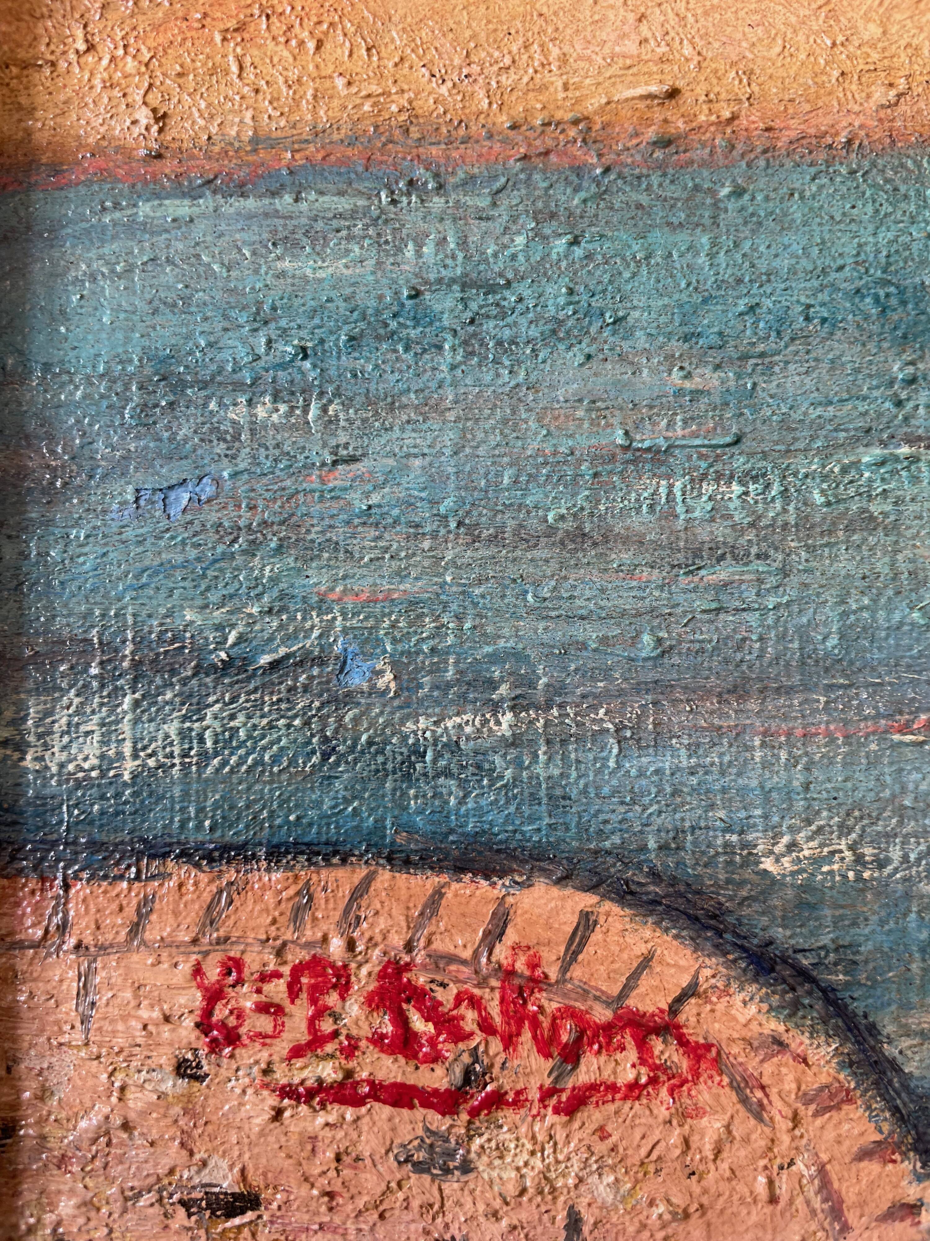 Modern painting Saint Tropez, the Ponche XXth
