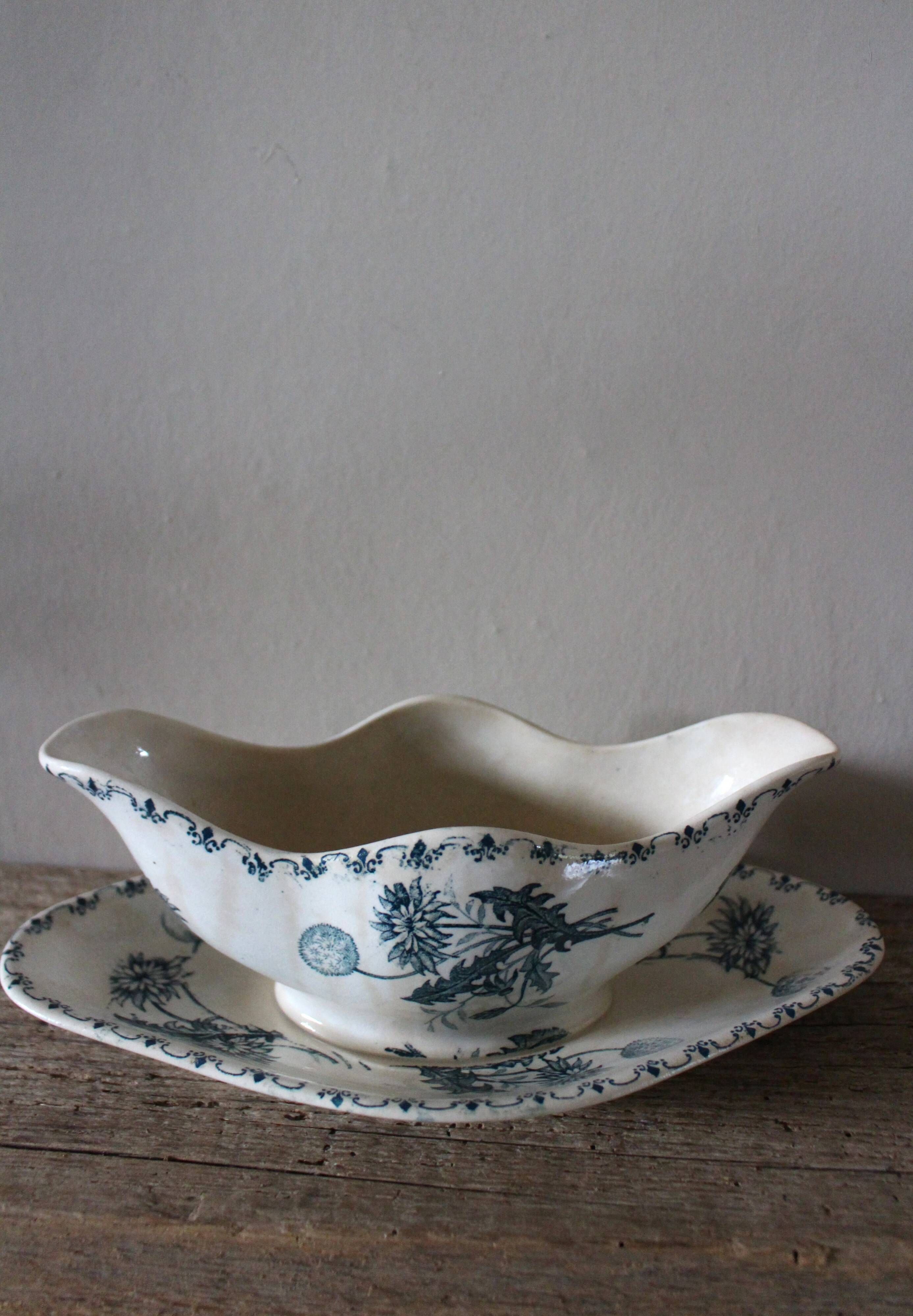 Sauceboat Terre de Fer Clairefontaine Blue Dandelion