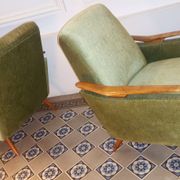 Lot of 2 armrests 50s/60s teak club chairs