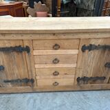 Brutalist solid oak sideboard