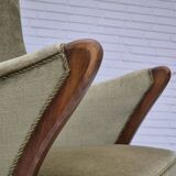 1960s, Scandinavian design, armchair in original condition, furniture velour, beech wood legs.