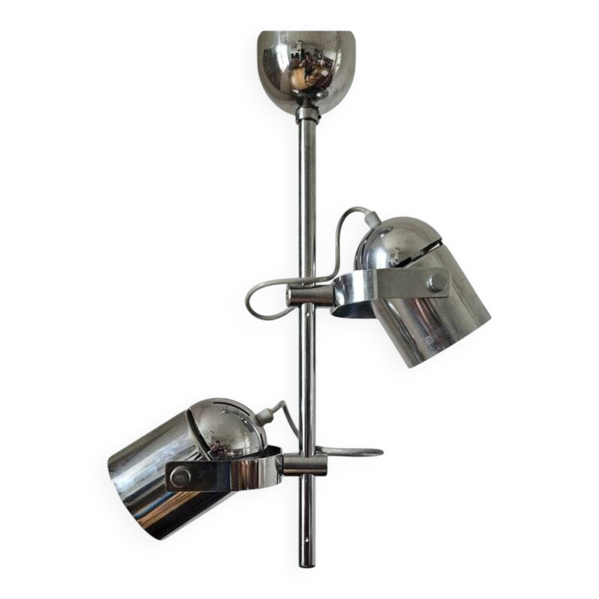 Rare Chrome Ceiling Lamp from the Mid-Century, Lidokov, 1970s