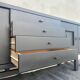 XL design black stained oak brutalist sideboard – De Coene