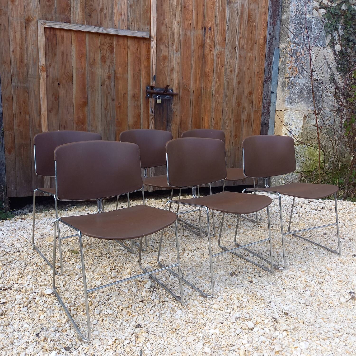Lot de 6 chaises empilables