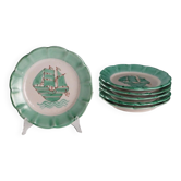 Assiettes vintage C.A.S Vietri, décorations en céramique, Italie, années 1950s-19