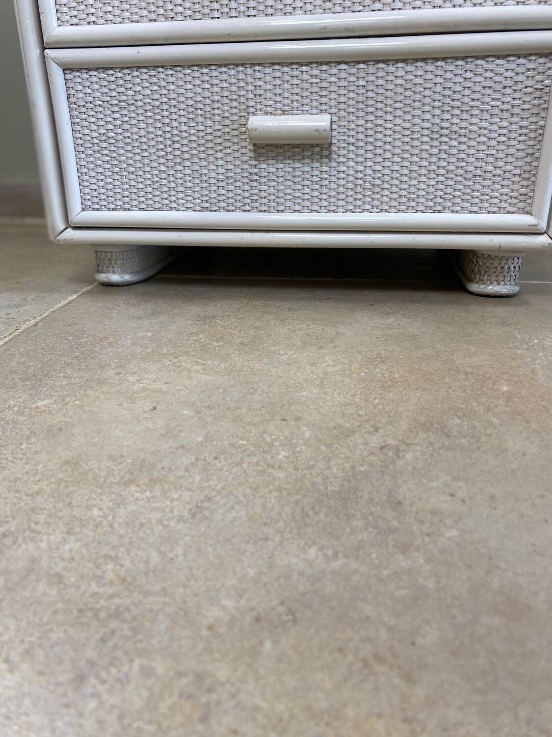 Vintage wicker chest of drawers