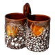 Double vase/porte couverts en céramique fat lava