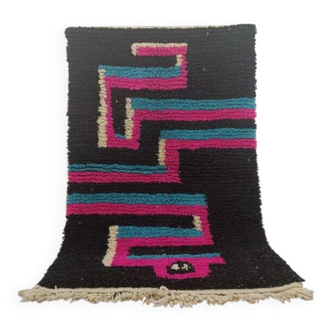 Handmade natural beni ouraine rug, size 240 x 150 cm, colorful