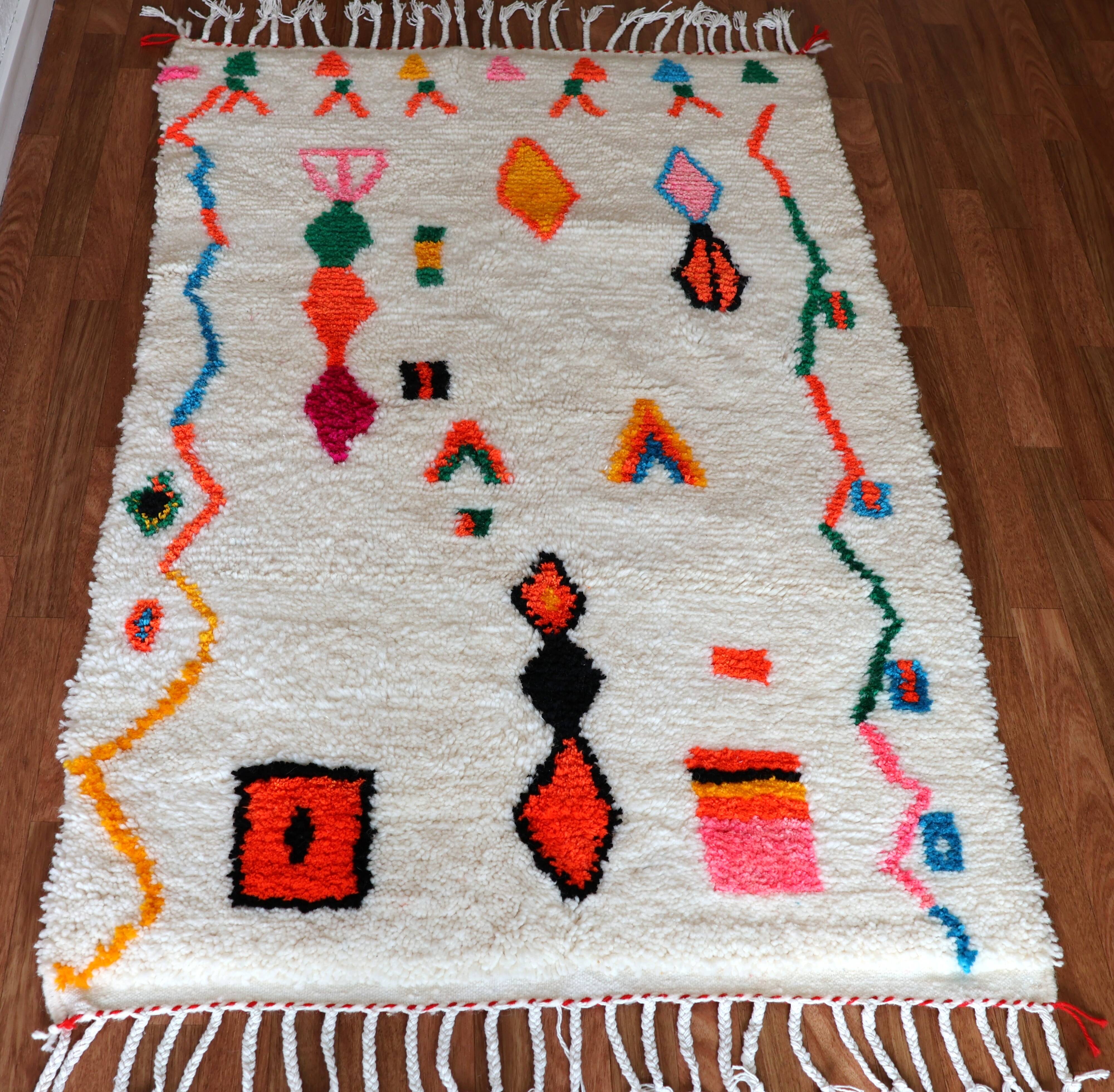Magnificent & Authentic Azilal Berber rug in wool – Unique piece