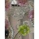 2000s Venetian Oval Green and Pink Floreal Hand-Carving Mirror in Murano Glass Style