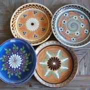 Set of 4 old and artisanal Savoyard plates