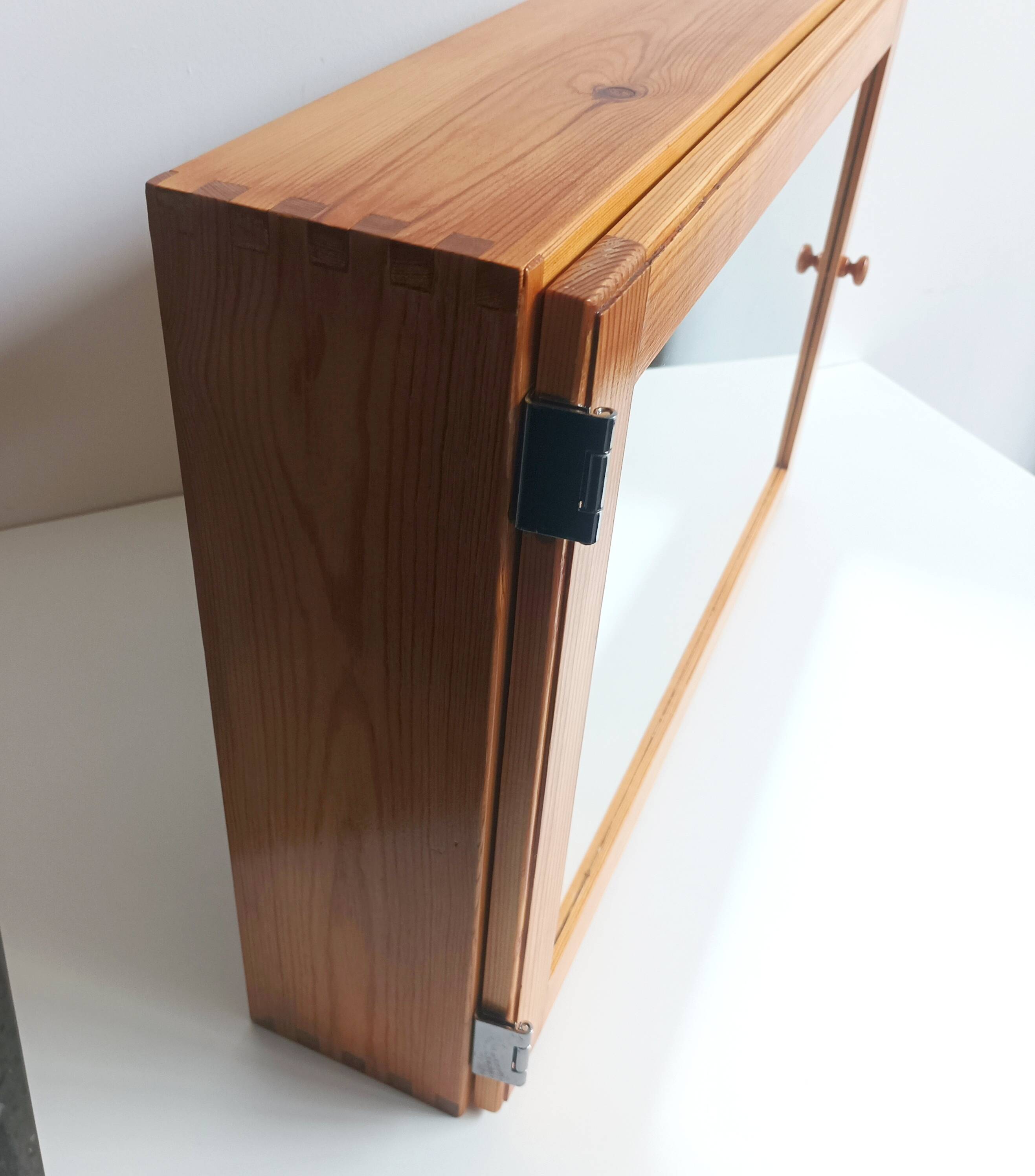 Armoire murale miroir pin massif 80s