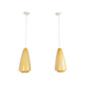 Pair of opaline pendant lights