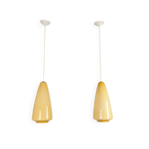 Pair of opaline pendant lights